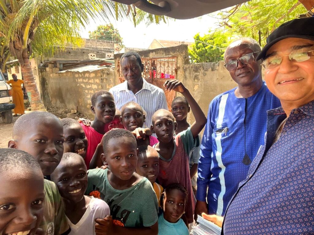 A joyful ministry moment with children in the community.