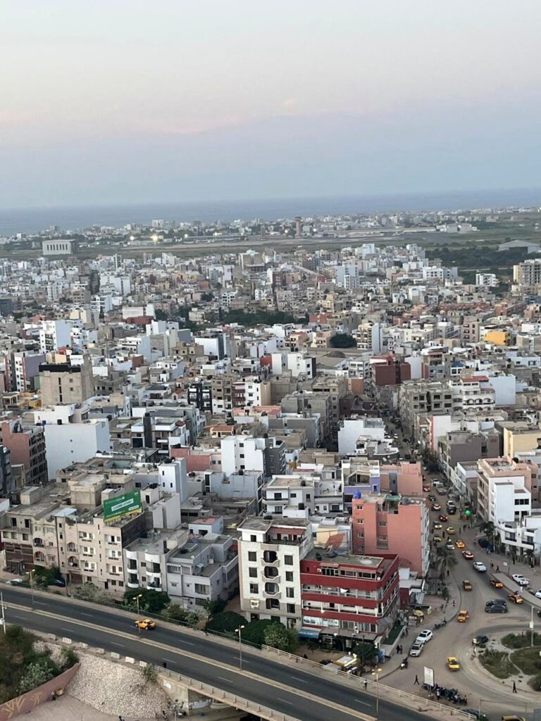 A wide view across Dakar toward the Atlantic coast.